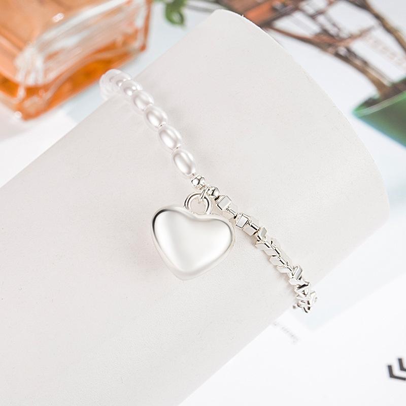 Fashion Ladies Pearls Love Heart Stars Bracelet Jewelry