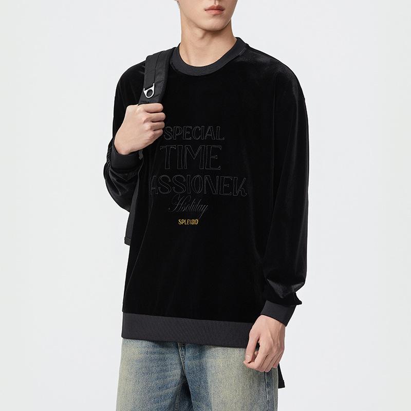 Бархатный зимний американский ретро-свитер с капюшоном — фото 5