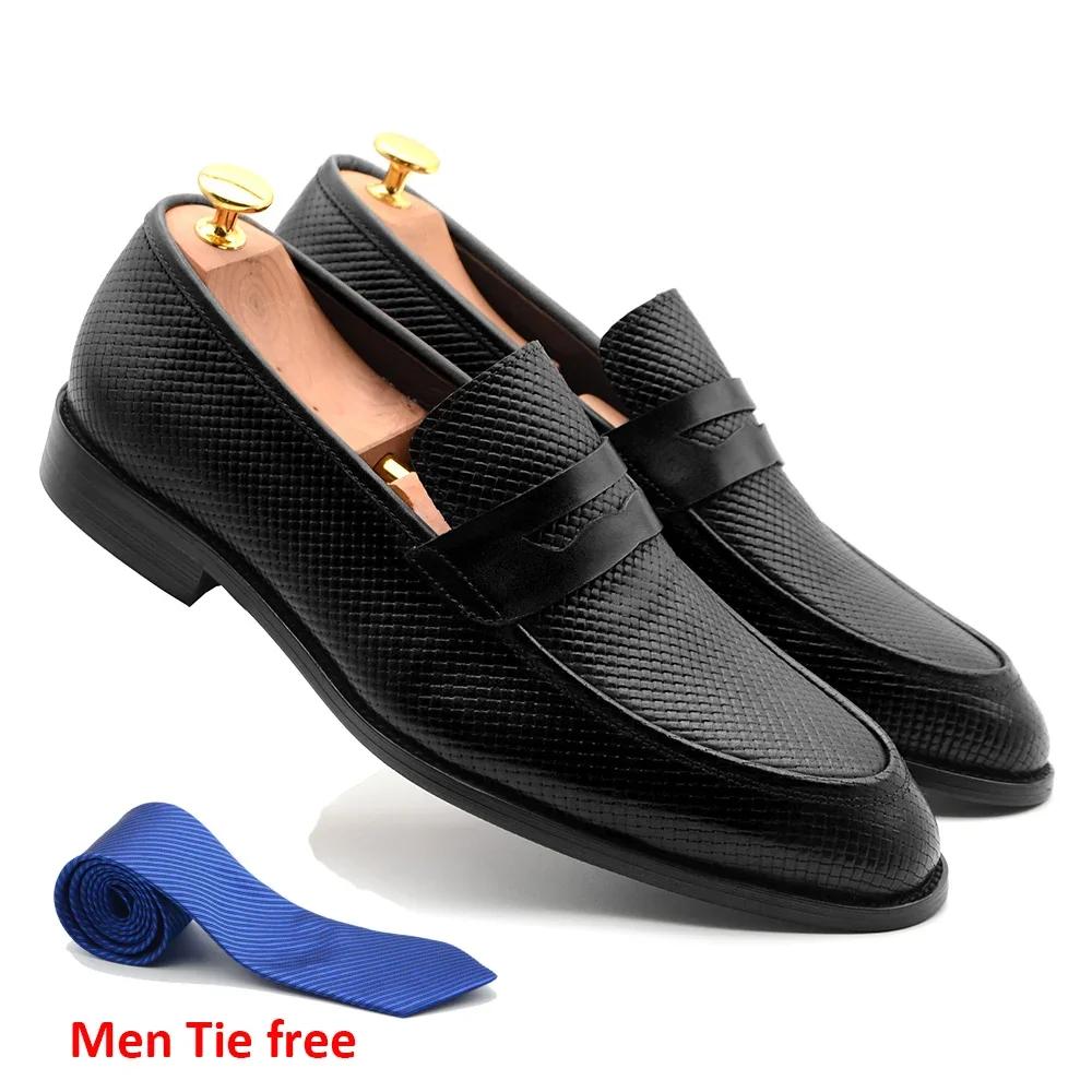 

Italian Classic Men s Penny Loafers Wedding Dress Shoes Handmade Genuine Leather Slip-On Black Brown Office Formal Shoe for Men 38
