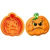 Halloween Pumpkin Face Cookie Cutters Press‑Type Baking Molds Cartoon Expression Stamp Mould for Fondant Pastry DIY Baking Party Decoration