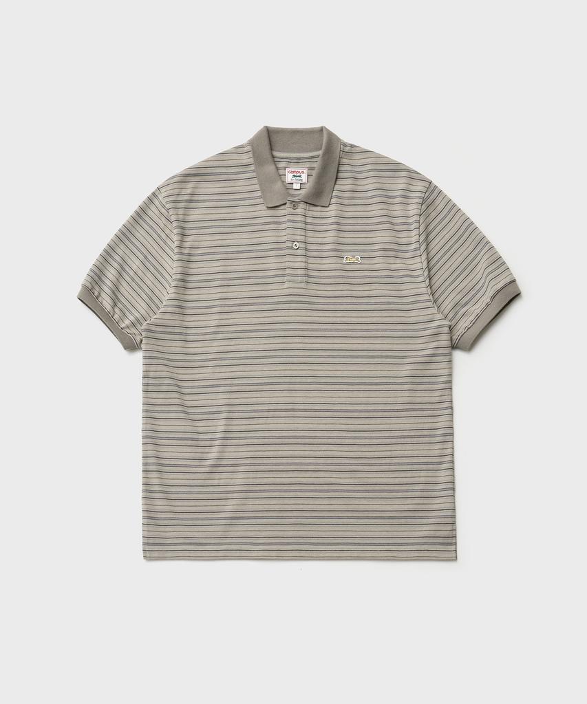 LE TIGRE Multi-Stripe Polo T-Shirt (Pale Khaki)