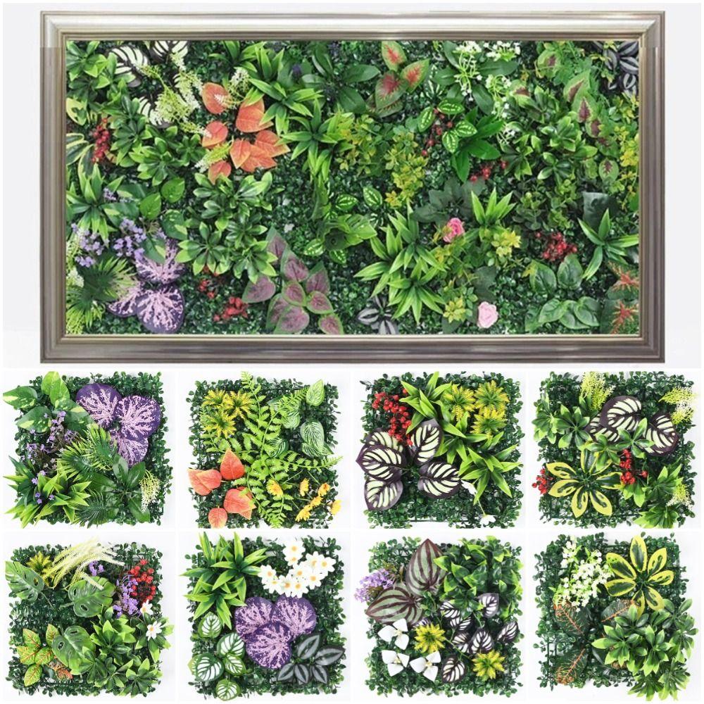 DIY Artificial Plant Wall Panel Flower Artificial Fern Grass Fake Green Grass Mat Wedding