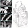14 Pcs PVC Plastic Transparent Gift Bags, 7.87X 5.91X 2.76 Inch Tote Bag for Boutique Wedding Birthday Party Jewellery Display and Packaging Supplies