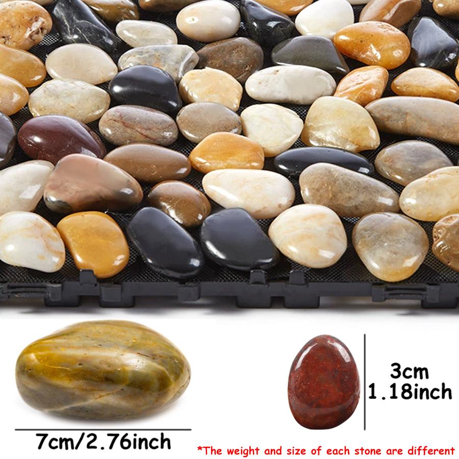 500-1000g 3-7cm Color High Polished Natural Pebbles Courtyard Landscape Decoration Rocks for Plant Vases Fish Tank Aquariums