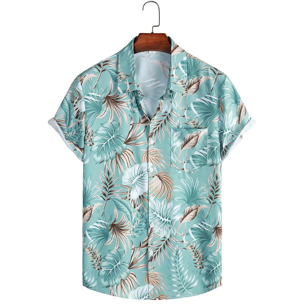 Men's 2023 Floral Hawaiian Short Sleeve Beach Shirt