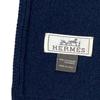 Used Hermes Knit Cable Knit Scarf Stole Cashmere Navy Blue HERMES Cold Weather Autumn/Winter Classic Elegant Luxurious Soft Warm Comfortable Easy to