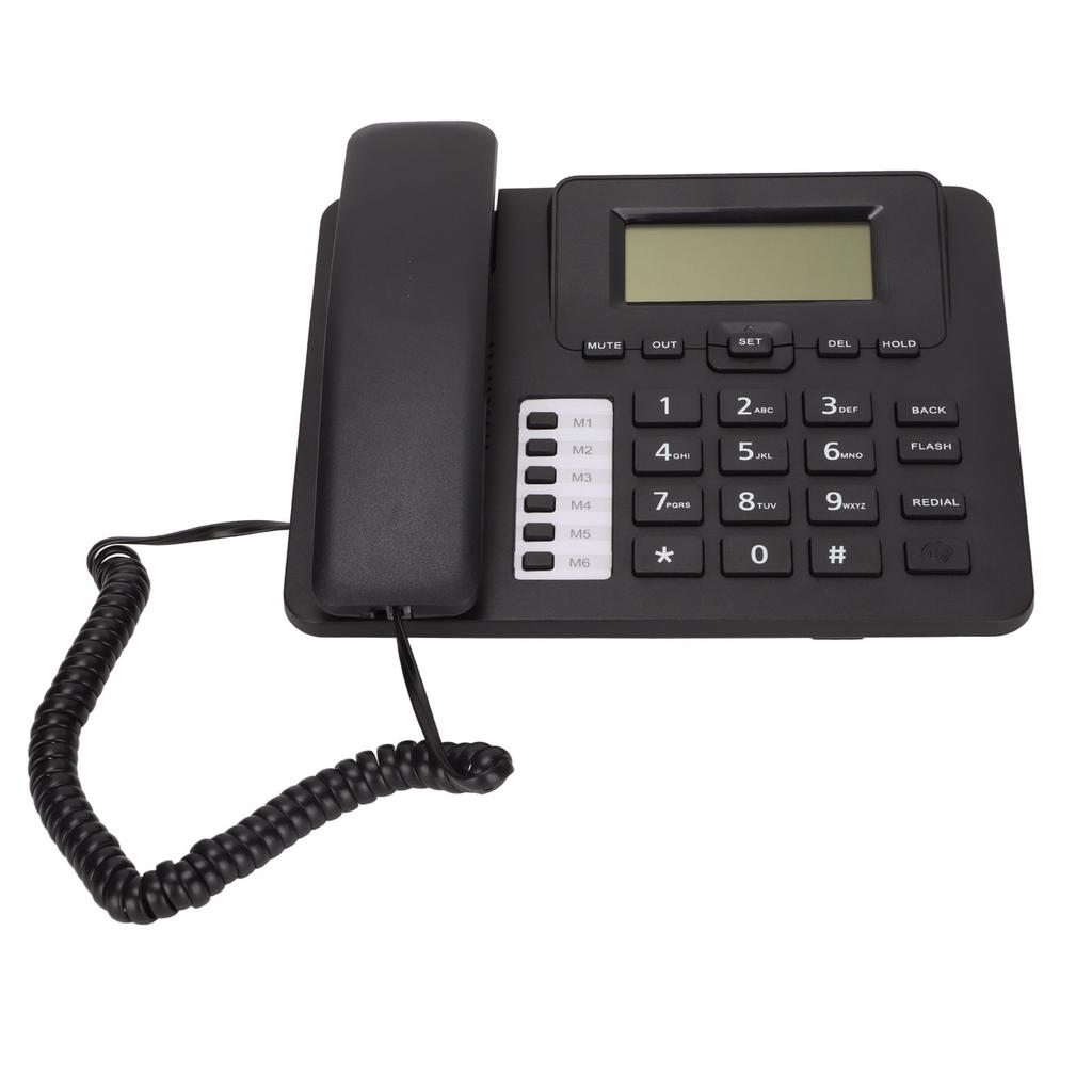 Home Desktop Corded Telephone LCD Display Hands Free Caller ID Alarm Clock Business Landline Telephone for Home Hotel
