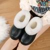 Women's Short Boots  Furry Snow Boots  Winter Warm Cotton Slippers Outdoor Non-Slip Thick-Soled Fleece Round-Toe Slip-On Shoes