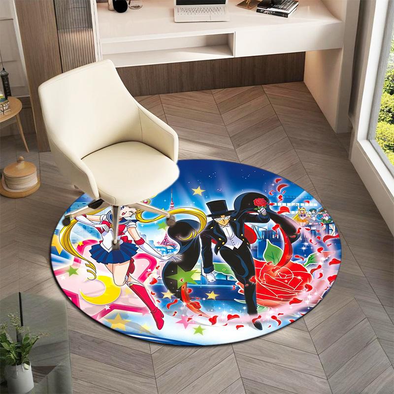 Cute Cartoon Theme Sailor Moon Tsukino Usagi Cartoon Rug Multifunctional Household Anti-slip Decorative Door Mat, Outdoor Floor Mat, and Carpet Q12