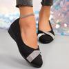 French-style Temperament Ballet Shoes, Low-heeled Comfortable and Stylish Single Shoes, Rhinestone-decorated Low-cut Women's Fla