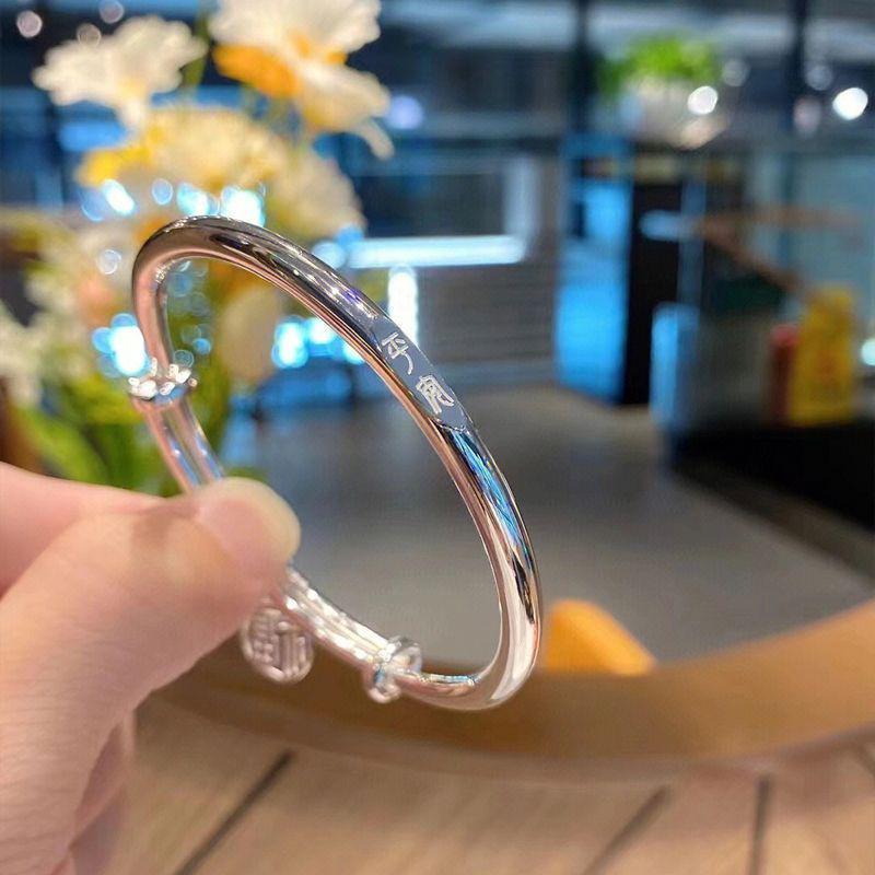 

Браслет з чистого срібла 999.9 - Жіночий браслет зі стерлінгового срібла, Подарунок на День святого Валентина Qixi для дружини або дівчини