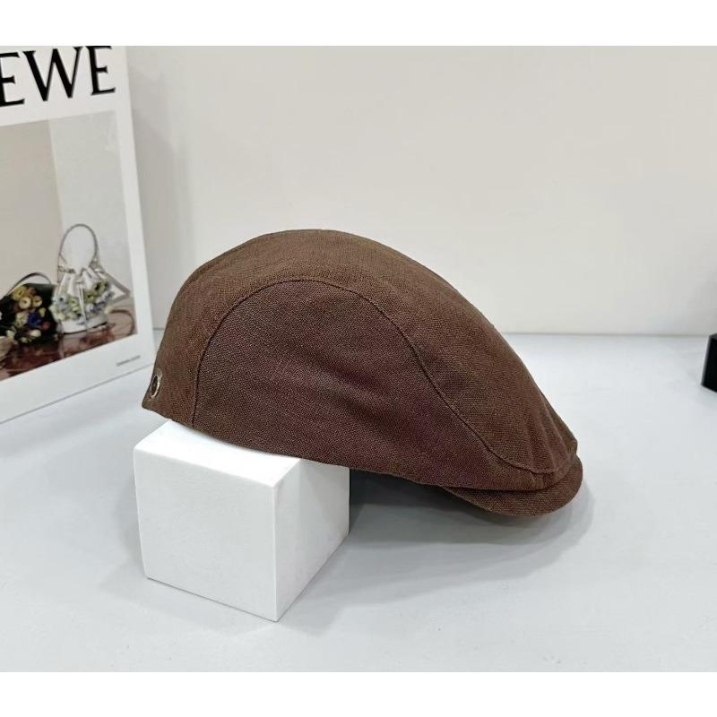 Beret Spring and Summer Breathable Cotton and Linen Retro Cap Versatile Forward Hat Men's Trendy Hat Women