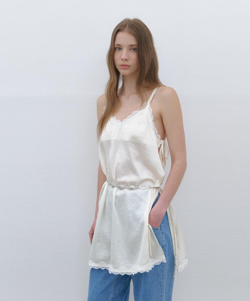 Cluny Satin Layered Slip Dress - Cream