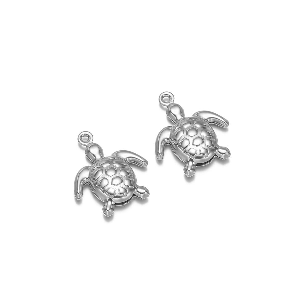 20pcs Stainless Steel Hollow Seashell Conches Turtle Charms Pendant  for DIY Jewelry Bracelet Necklace Findings Earrings Making