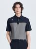 CHALLENGER Men'S Block Color Block Collared Short Sleeve T-Shirt Black