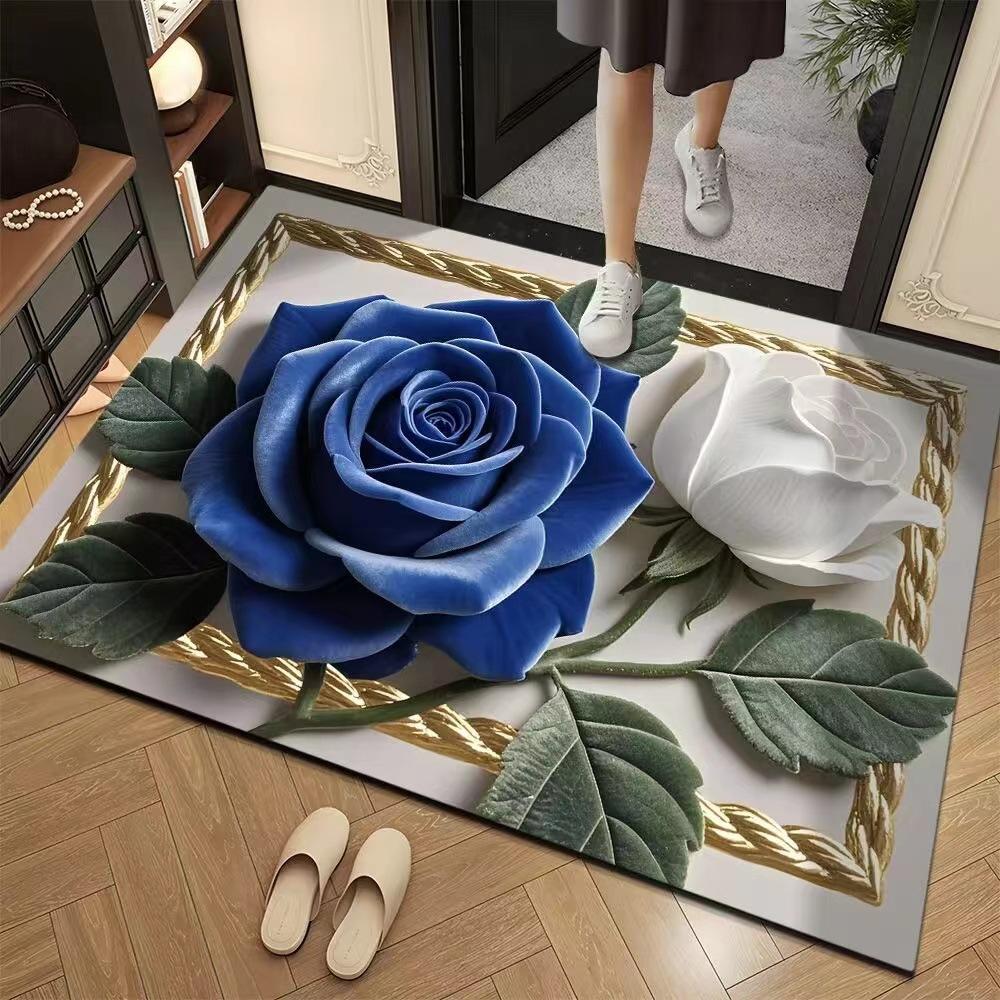 3D Entrance Flower Carpet Bathroom Floor Mat Entrance Door Bathroom Anti Slip Mat Foot Pad
