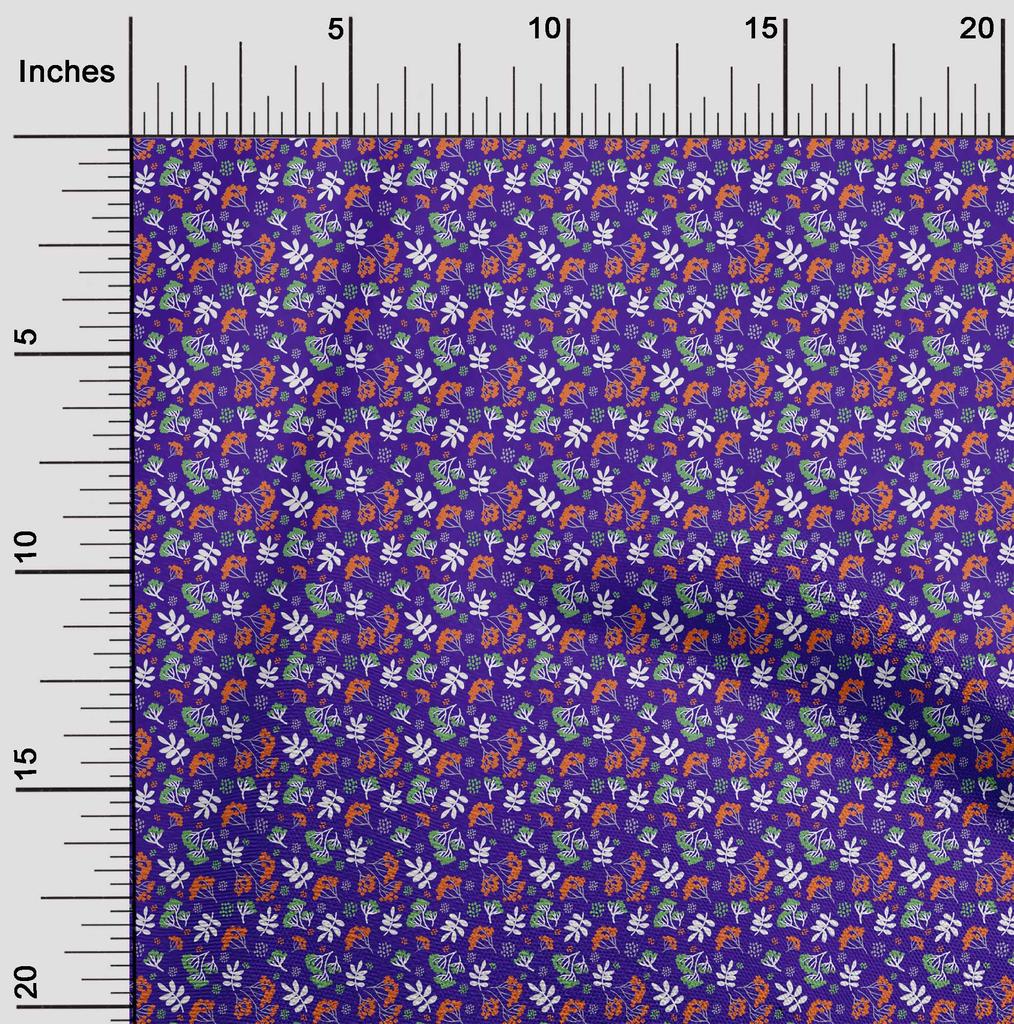 oneOone Blauer Baumwoll-Flex-Stoff, asiatisches japanisches Blumenkleid-Material, bedruckter Stoff, Meterware, 40 Zoll