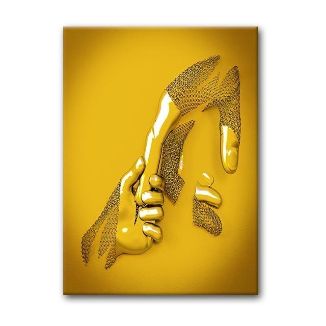 Ragazzo d'oro e Ragazza di giada Coppia Metallo Ritratto Arte Pittura a olio Poster e Stampa Moderna Decorazione da parete Soggiorno