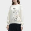 Fila Embroidered Animal Pattern Casual Long Sleeve Knit Top Women Tops Light-Beige F11W348409F-IV