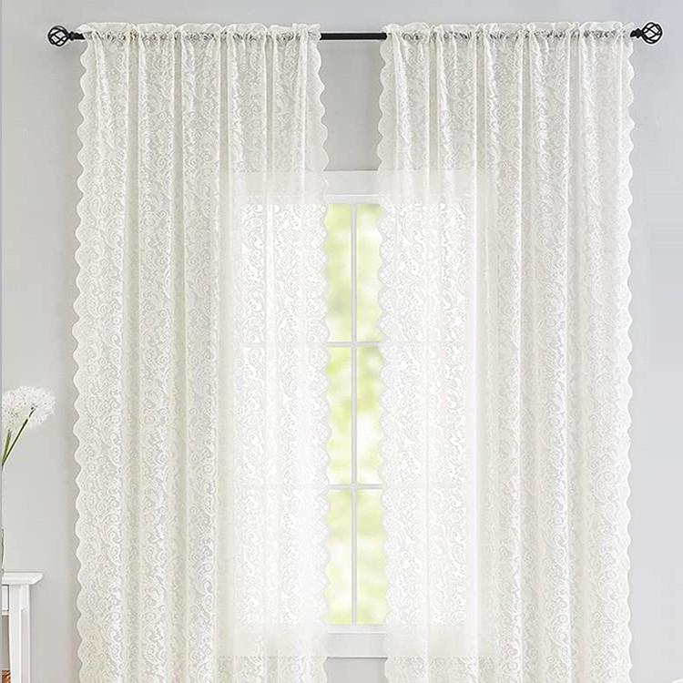 Vintage Französischer Phönixschwanz-Spitzenvorhang für Wohnzimmer, Küche, Schlafzimmer – Nicht-transparenter Fensterschutz & Trennwand-Dekoration