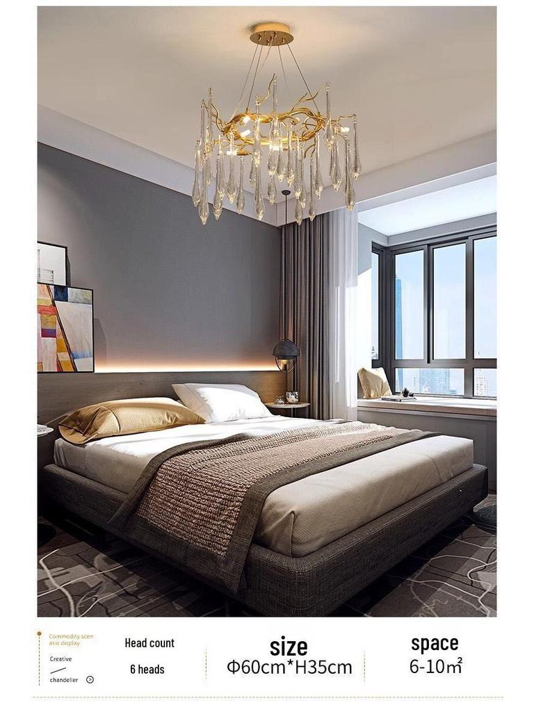 Postmodern Light Luxury Glass Branch Chandelier for Living Room, Bedroom, or Restaurant