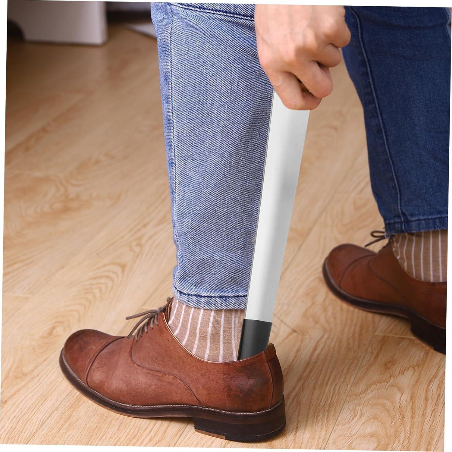

Handle Stainless Steel Shoehorn Puller Metal Shoehorn with Long Handle for Home Use Auxiliary for Wearing Shoes Easy GripI deal Aid for the Elderly 16.54inch