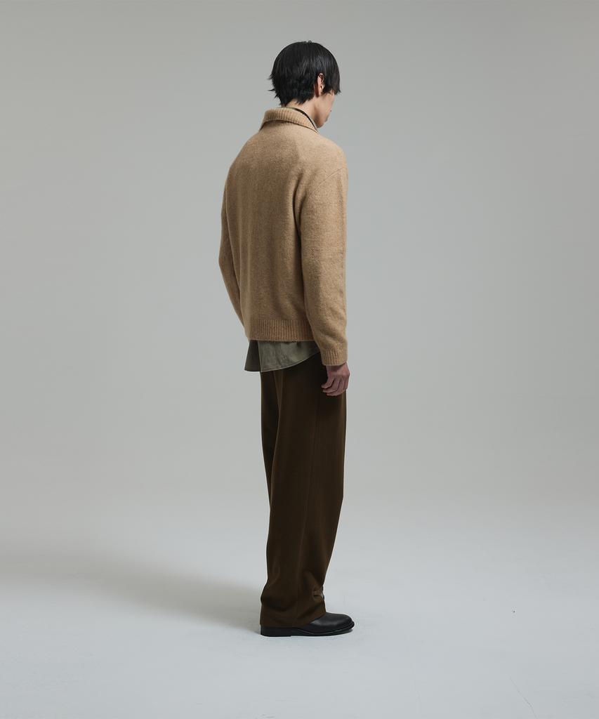 NONBLANK Mohair Crop Collar Knit_Beige