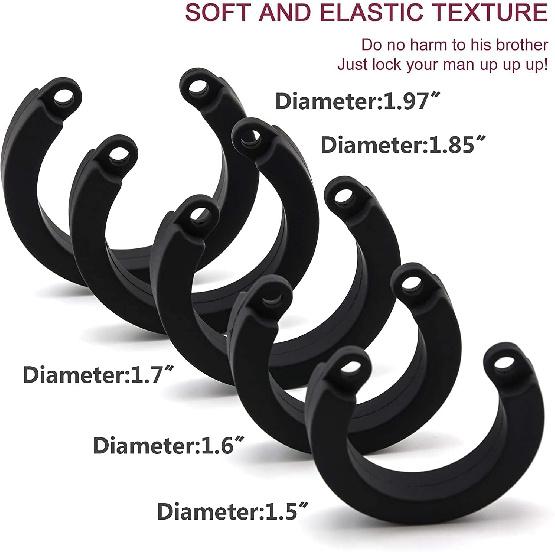 Silicone Chastity for Men Breathable Chastity Device Chastity Cage Chastity Devices Lightweight Sexual Wellness Chastity cage-Black1