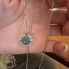 Exquisite S925 Sterling Silver Blue Jade Gourd Necklace with Diamond Inlay