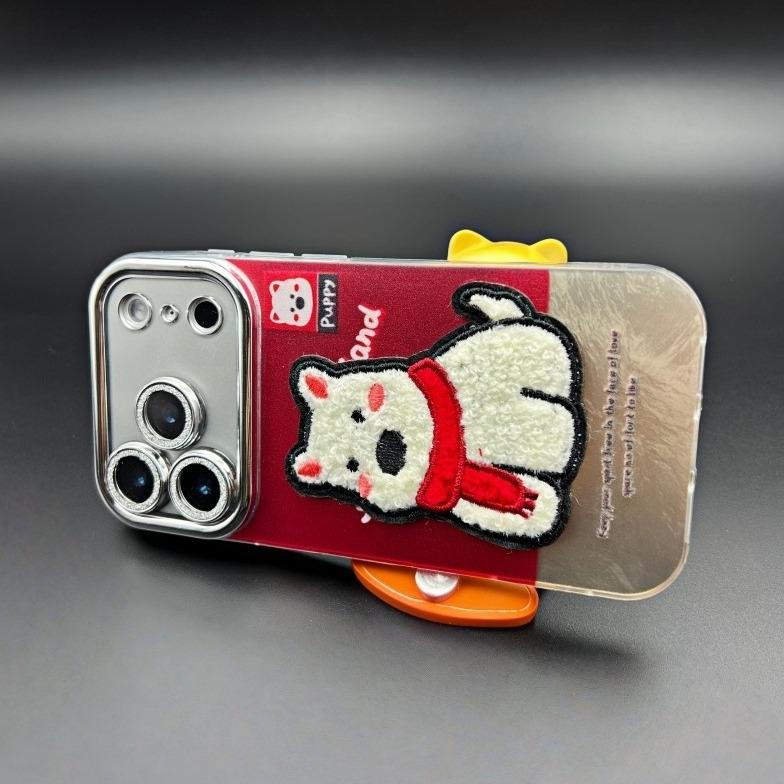 Roter Hintergrund Western Highland für Apple 17promax Handyhülle 16 Niedlich Cartoon 15 High-End-Feeling 13 Schutz