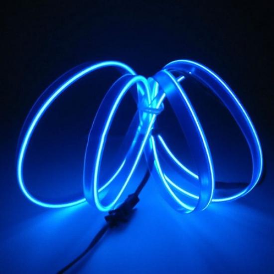2M Blue LED Interior Car Decor Atmosphere Wire Light Strip Lamp Accessories New