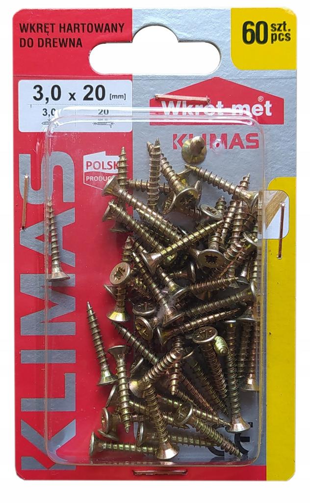 Hardened wood screws 30x20 60 pcs