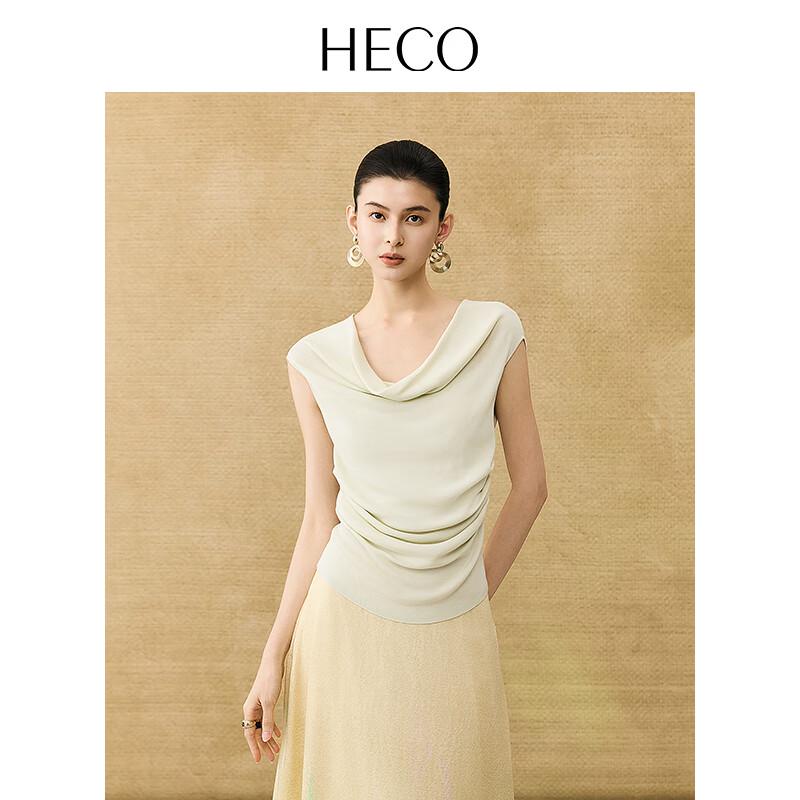 HECO New Chinese Style Draped Collar Lyocell Knit T-Shirt M
