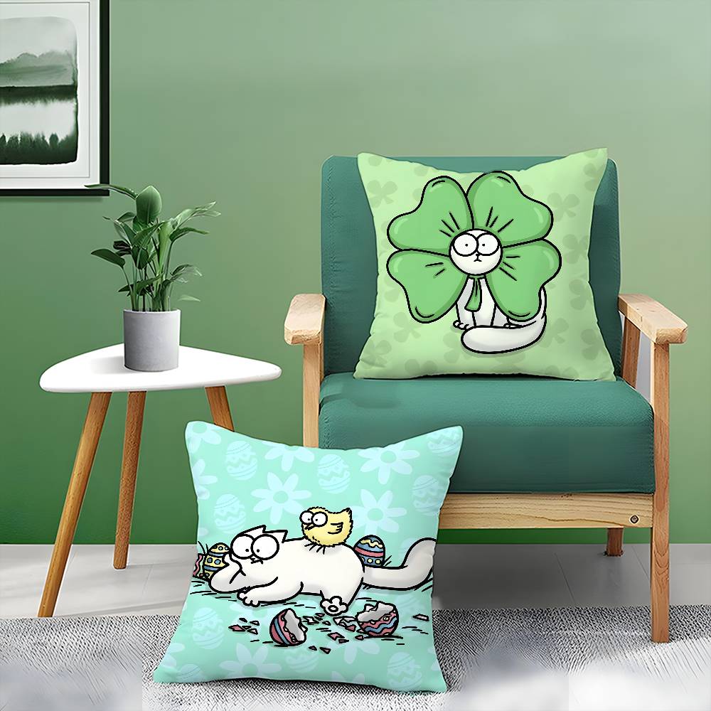 Einfacher Humorvoller Und Lustiger Stil Simons Katze Kissenbezug Komfort Sofa Bett Seidig elegant Unsichtbarer Reißverschluss Dekorative Kissenhülle