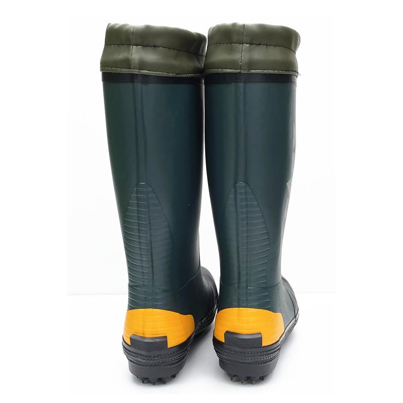 Vyriški neslystantys aukštakulniai vandeniui atsparūs guminiai lietaus batai su plieniniais padais - kvėpuojantys, madingi žvejybai