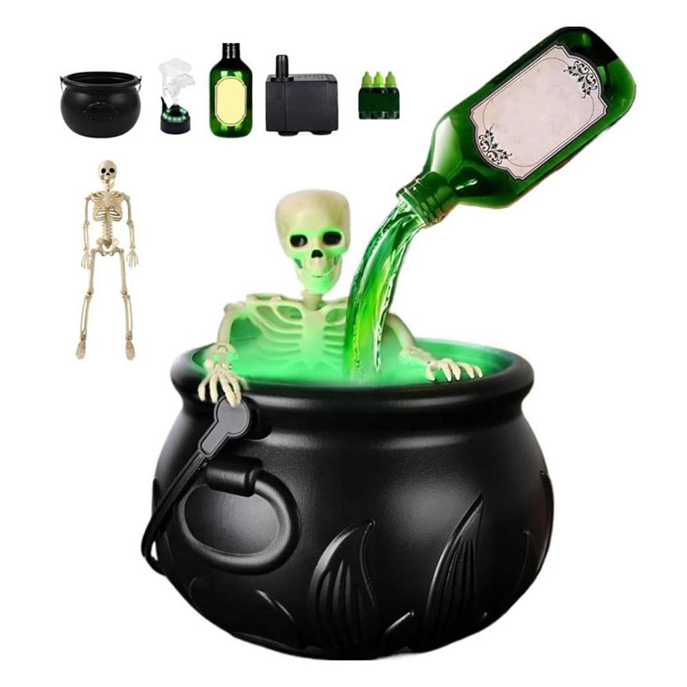 

Witch Cauldron Ghost Retro Black Plastic Bowl DIY Floating Potion Set Witch Pot and Mist Maker Home Yard Halloween Decoration