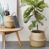 Seaweed Woven Flower Basket Woven Belly Basket Woven Basket Storage Basin Belly Basket Storage Flower Pot Basket