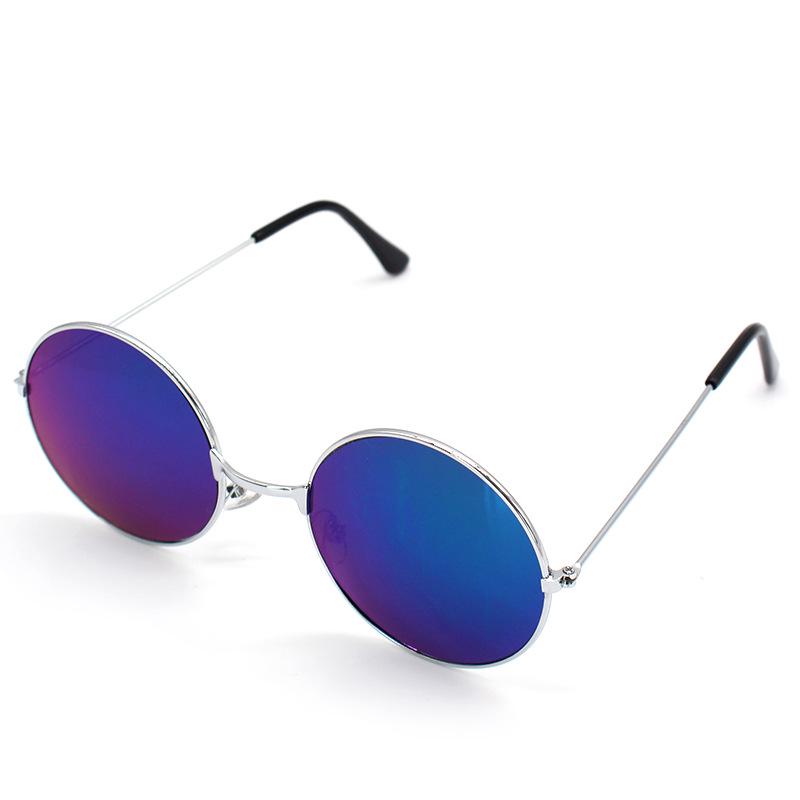 Retro Round Sunglasses: Unisex Metal Frame with Mirror Lenses