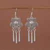 Vintage Chinese Tassel Earrings: Yunnan Dai Style with Tibetan Silver for Women