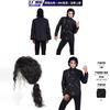 Michael Jackson Dark Style Performance Jacket With Polyester Material For Stage And Party Wear