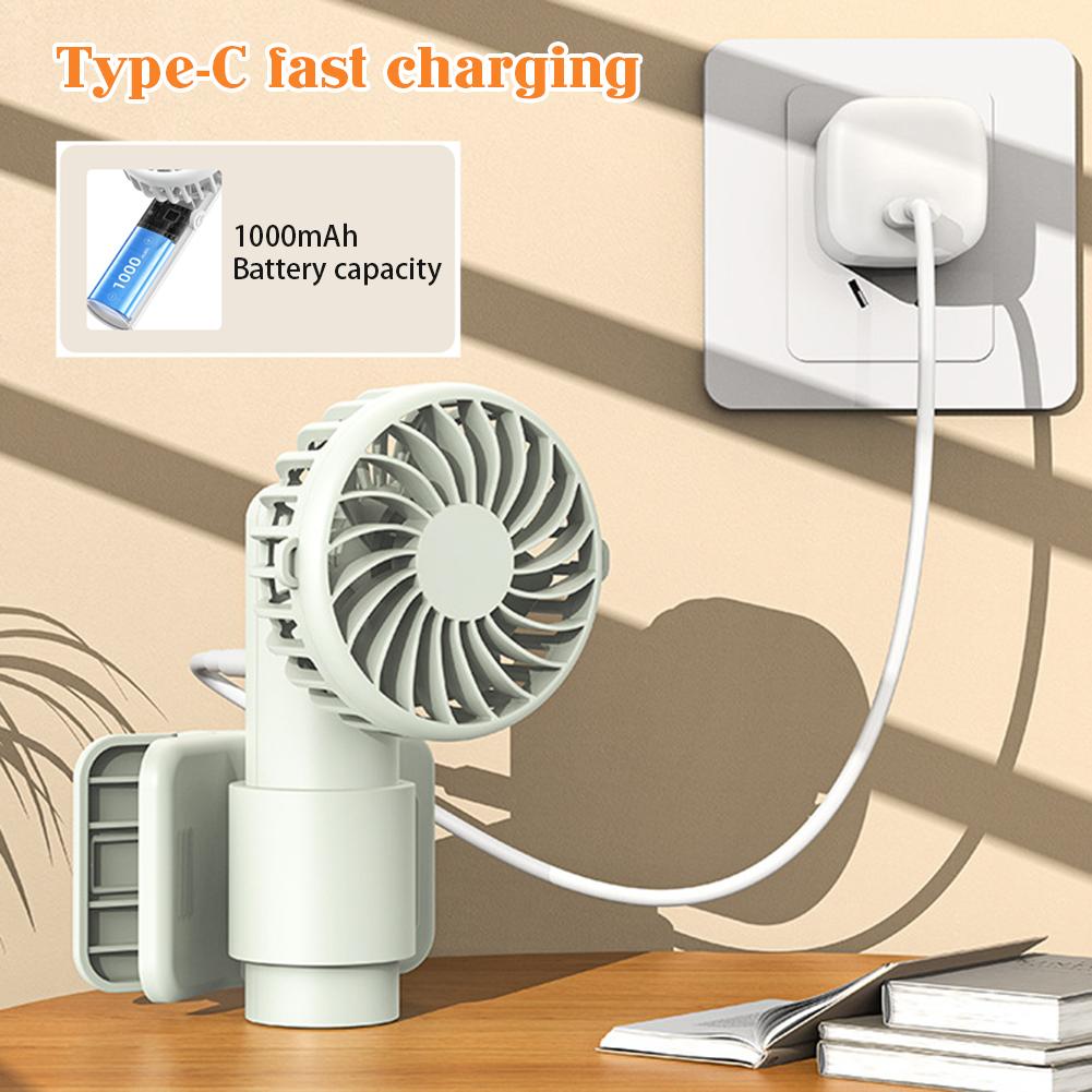Mini Clip Fan,Portable Fan Hanging Neck USB Rechargeable Fan 3-Speed Small Outdoor Work Camping Waist Fan for Sports Hiking