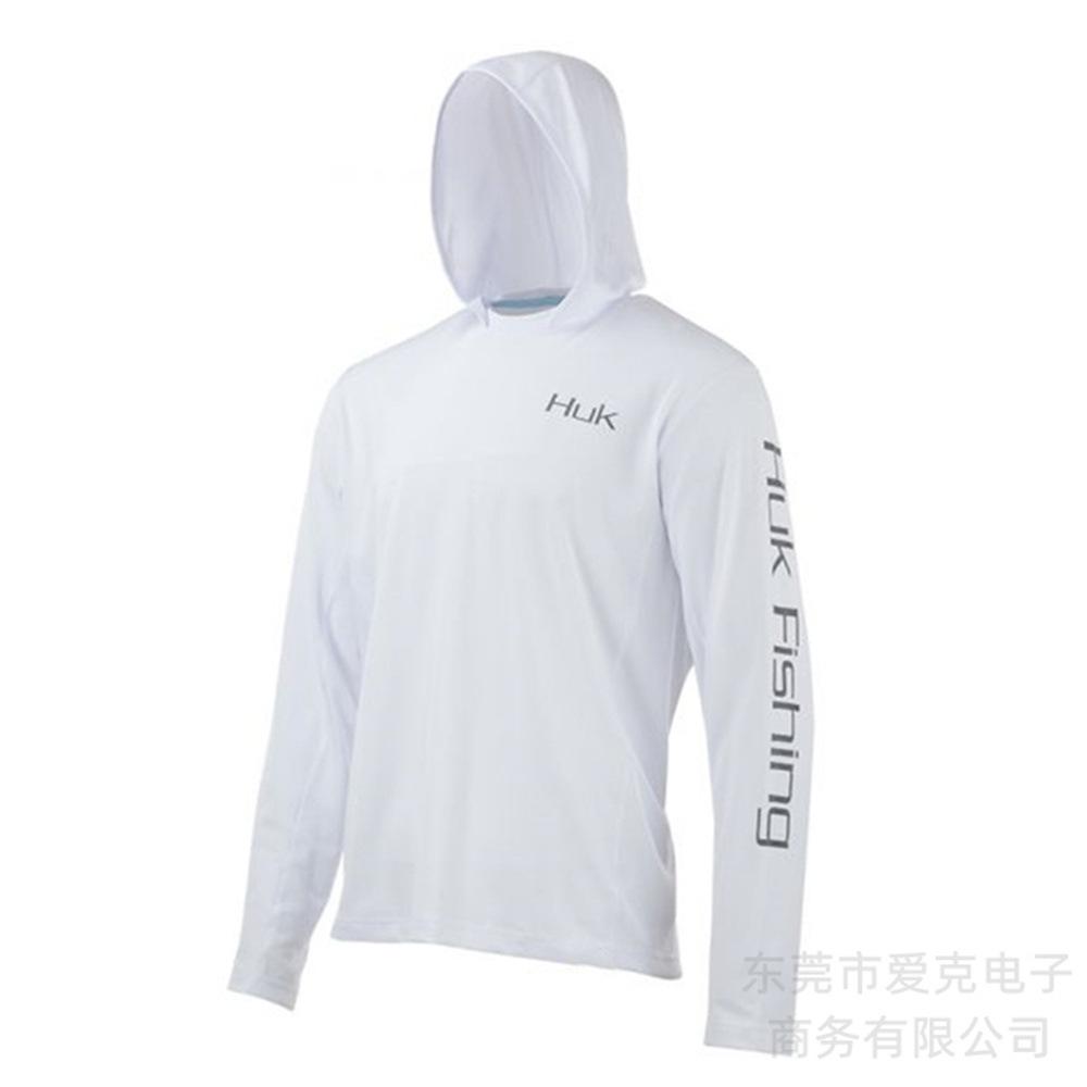 HUK Fishing Shirt Hooded Long Sleeve T-Shirt Men's Sunscreen Fishing Suit Outdoor Sports Luya Fishing Suit Quick Drying Breathable