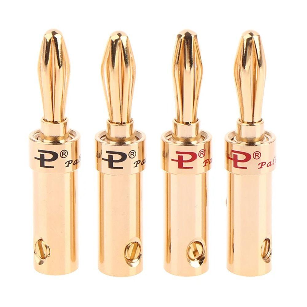 2Pcs Gold-plated Copper Cross Banana Speaker Plug Musical Speaker Cable Audio Banana Connectors