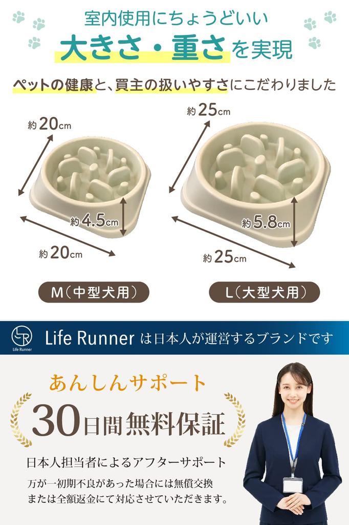 Veterinarian-Recommended Dog Bowl with Unique Textured Design To Prevent Slow Eating (M, Moss Green)