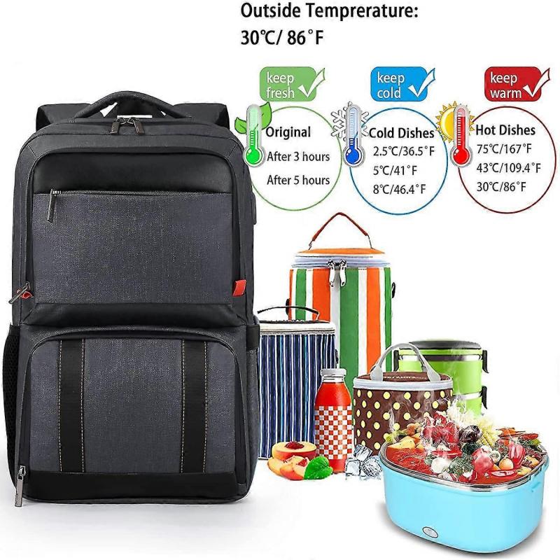 Lunch Backpack For Women, Insulated Cooler Backpack With Lunch Compartment, College School Bookbag With Usb Port, Fits 15.6 Inch Laptop