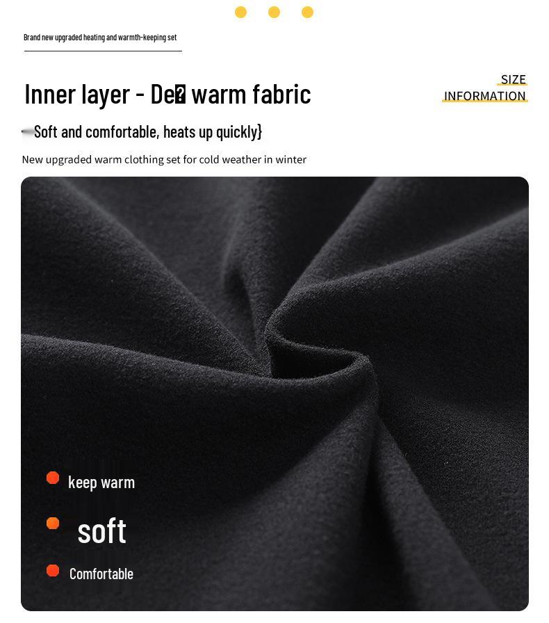 Smart Temperature-Controlled Heated Pants Set with Velvet Lining for Cold Protection - Middle-Aged and Elderly