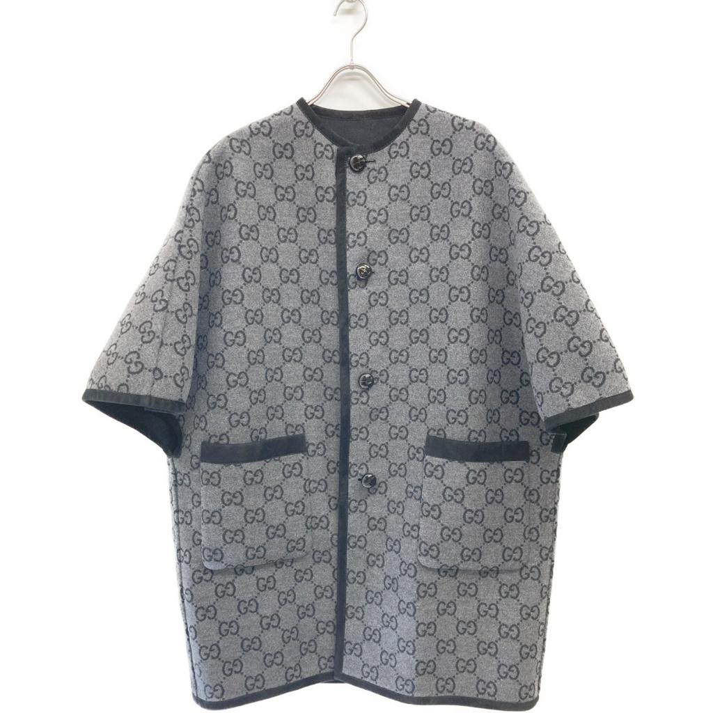 GUCCI 715717 GG Wool Reversible Coat coat 36 blackUsed