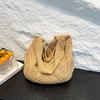 Yogodlns Casual Knitted Tote Bag Women's Summer Fashion Basket Weave Hollow Out Large Capacity Shoulder Bag for Daily Use