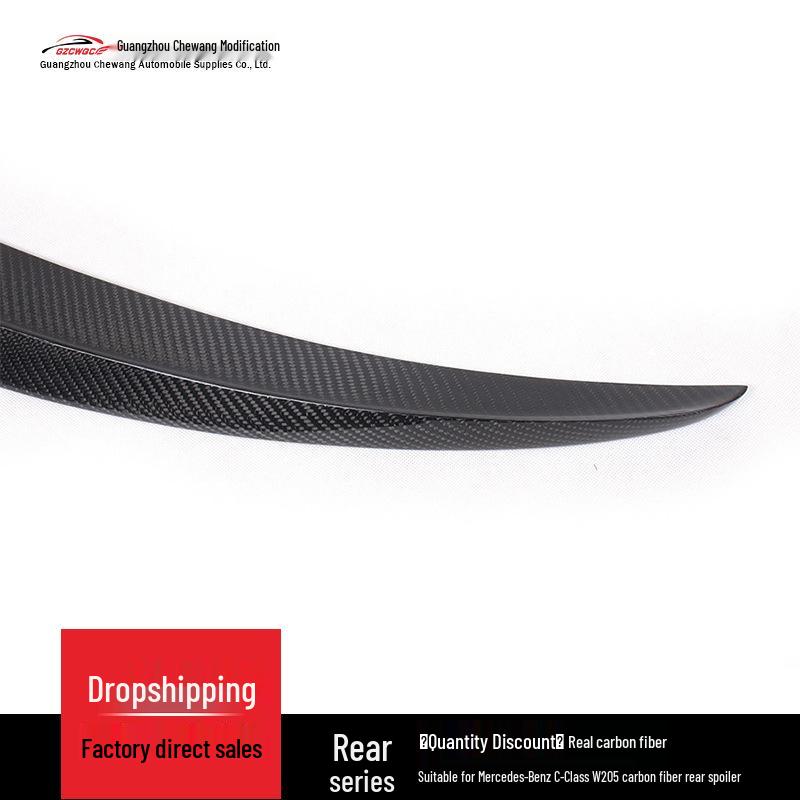 Mercedes C-Class W205 Coupe 4-Door AMG C63-Style Carbon Fiber No-Drill Rear Spoiler by Brabus
