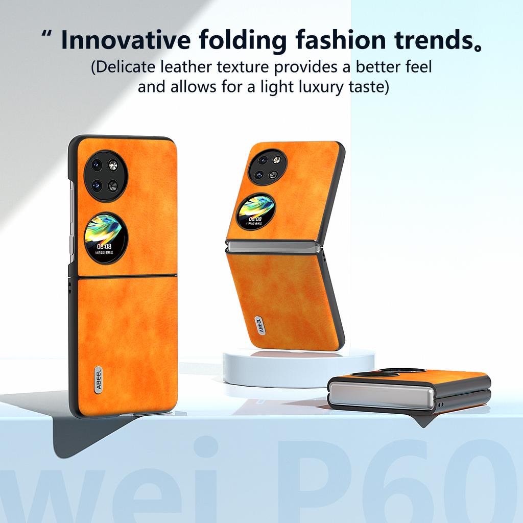 For Huawei Pocket 2 Phone Case Hard PC+PU Leather Litchi Texture Cover